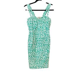 Have Green & White Animal Print Sleeveless Mini Dress S